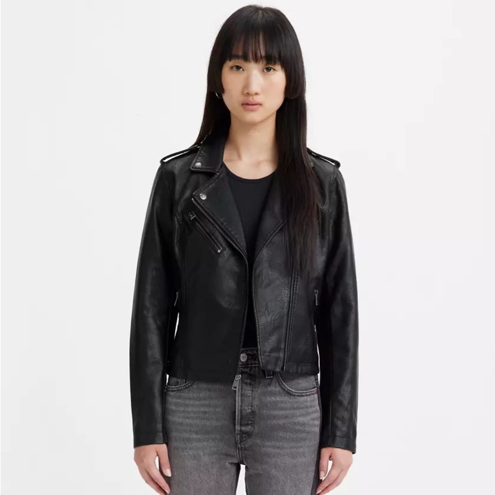 Levi's Women's Classic Black Faux Leather Moto Jacket